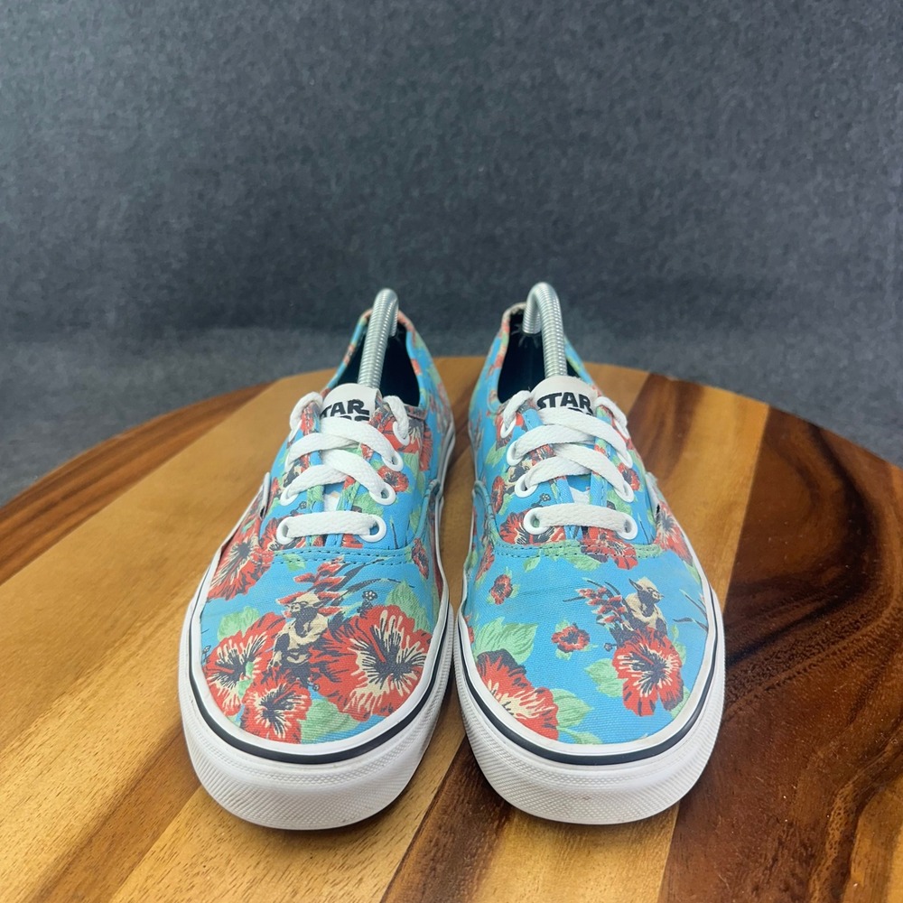 Vans Star Wars Authentic Yoda Aloha Floral Sneakers Blue Red Women 7 Men 5.5 - Picture 4 of 16